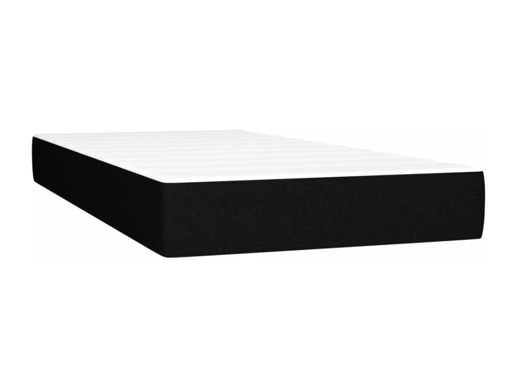 Upholstered bed base with mattress, black, 200x200 cm, fabric