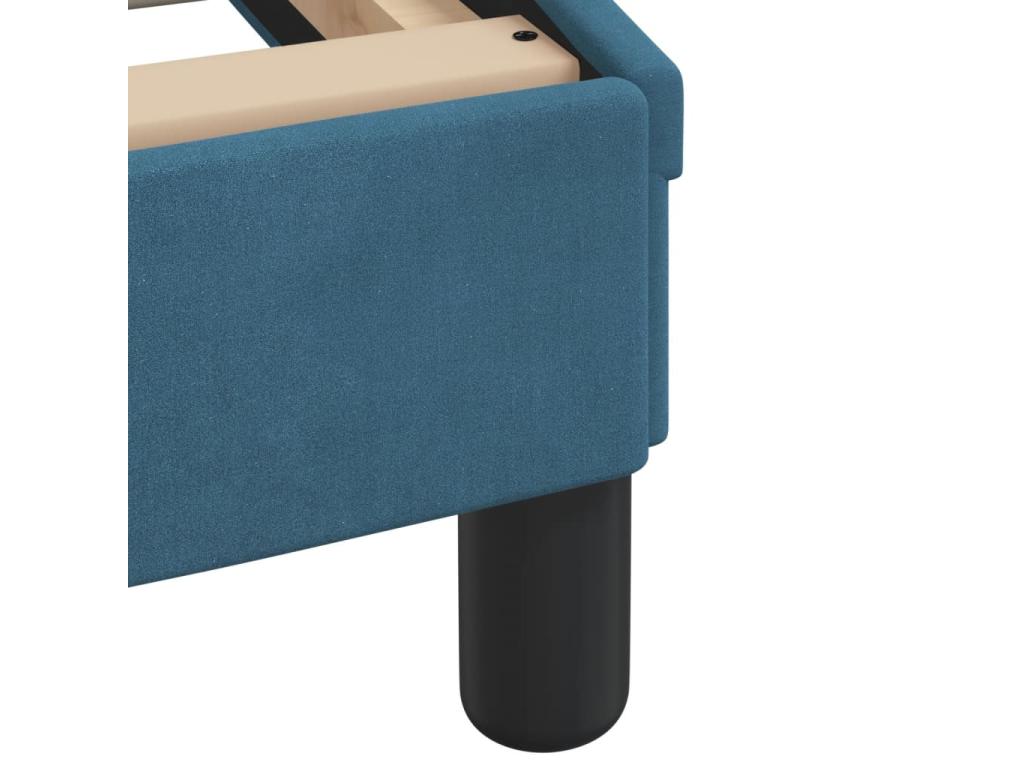 Bed frame with blue headboard, 120x200 cm, velvet