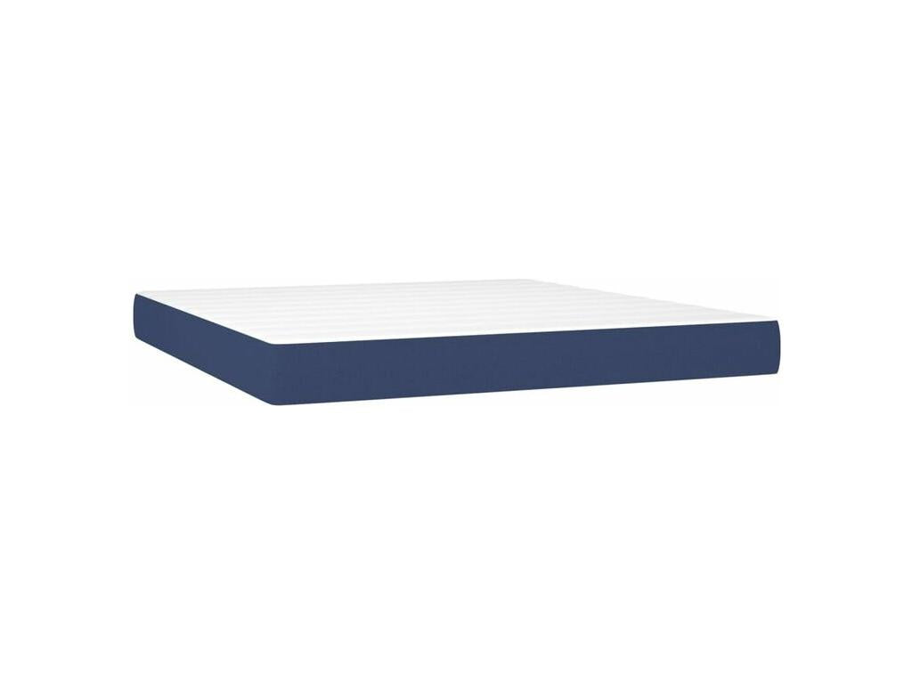 Homzora bed base with mattress, blue, 160x200 cm, fabric