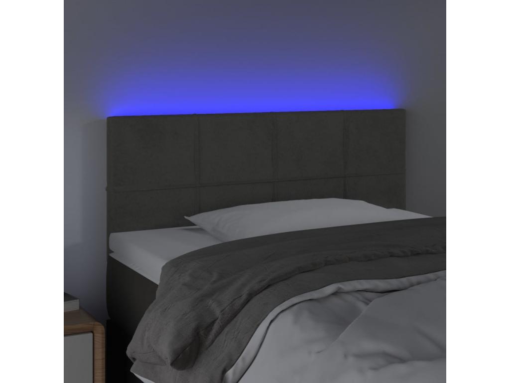 Dark Grey LED Headboard 80x5x78/88 cm Velvet