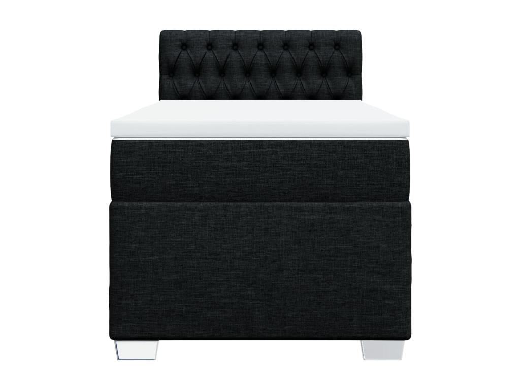 Meubiana bed base and mattress, black, 80x200 cm, fabric