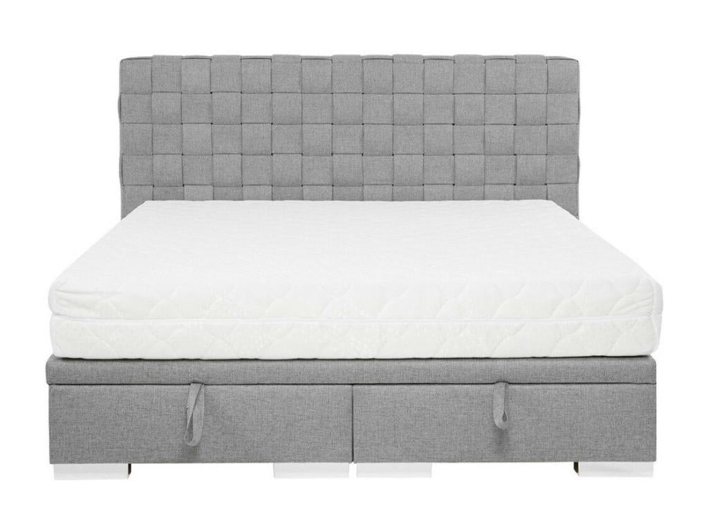 Meubiana 110 Double Bed Grey Upholstery Slatted Base 160x214x109cm
