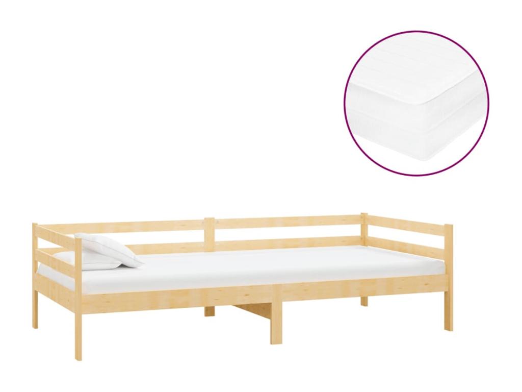 Daybed with mattress 90x200 cm Solid pine wood