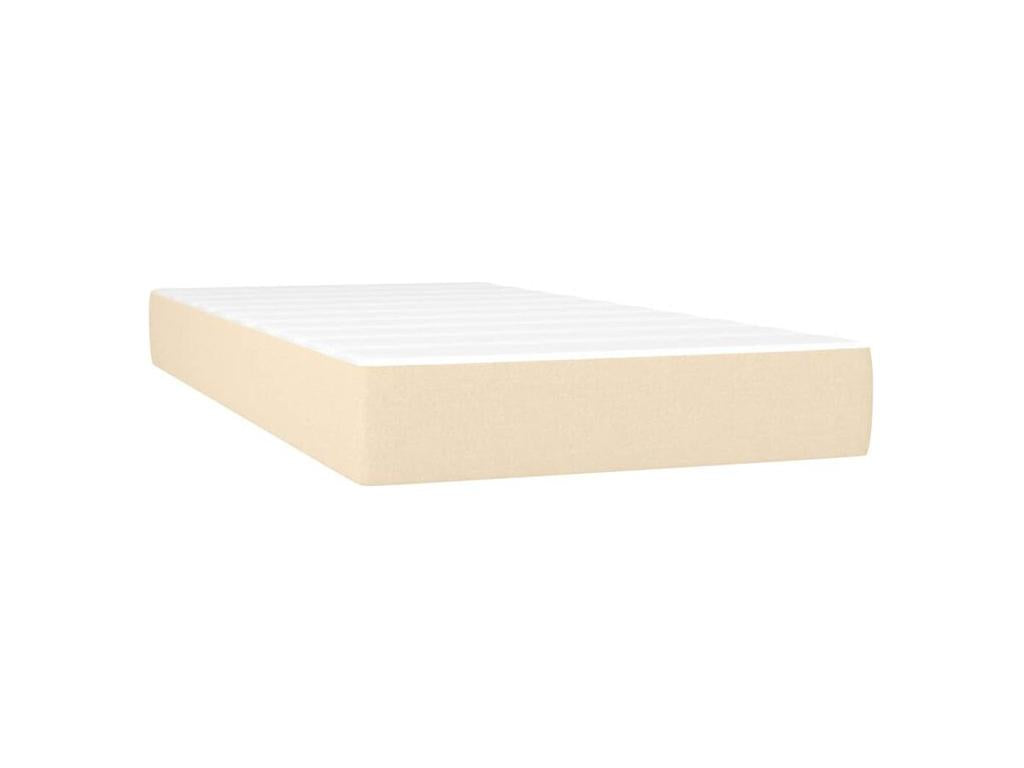 Homzora bed base with 90x200 Cream fabric mattress