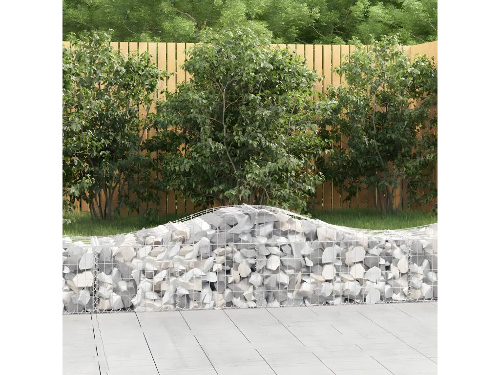 15 arched gabion baskets, 200x50x40/60 cm, galvanized iron