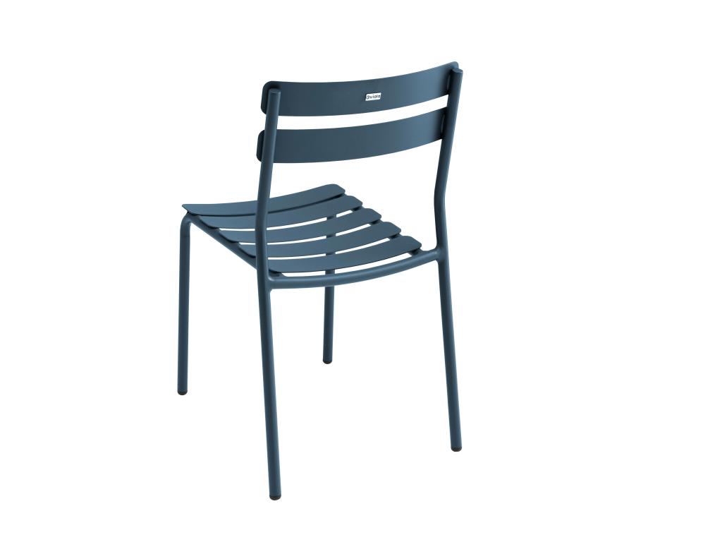 Dark blue aluminum patio chair