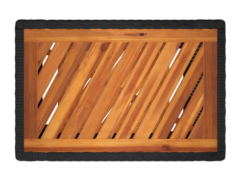 Meubiana Premium - Garden side table with black wooden top, 60x40x75 cm