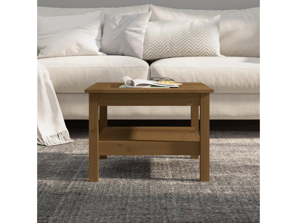 Coffee table, honey brown, 55x55x40 cm, solid pine wood