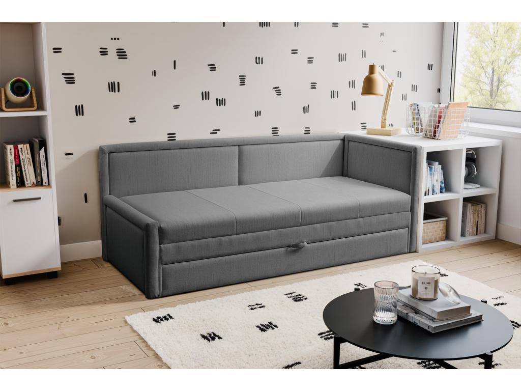 Teen bed with storage - dark grey - Meubiana