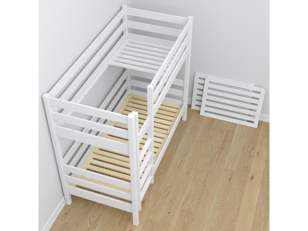 Wooden bunk bed N01 White 100x190
