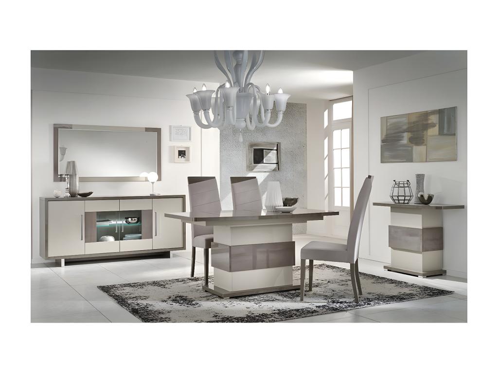 Meubiana - Console 110cm Metallic Steel Grey and Matte Meubiana Grey