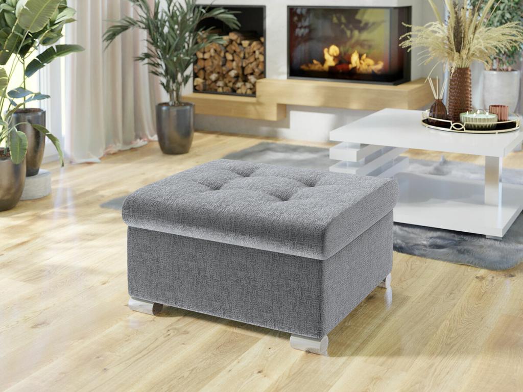 Homzora 115 Grey Pouf 41x68x70cm Upholstery Plastic Legs