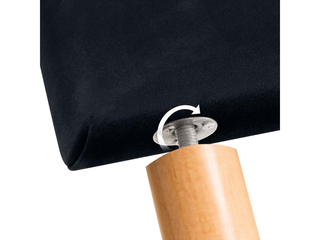 Doucezen Smooth Velvet Headboard with Buttons 105x115 with Bed Legs 105 - Black