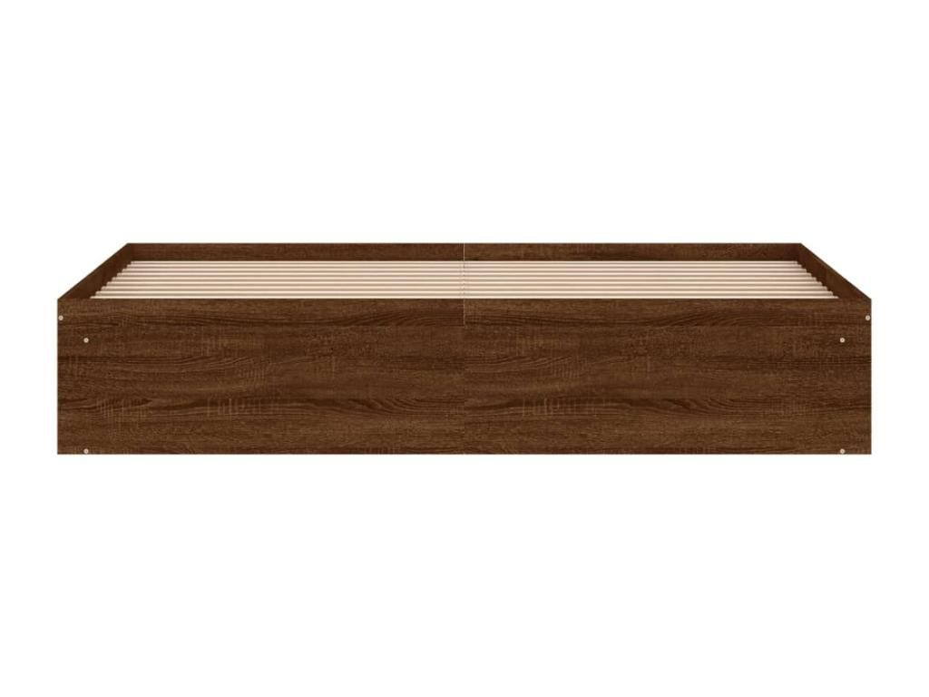 Bed frame without mattress, brown oak, 180x200 cm