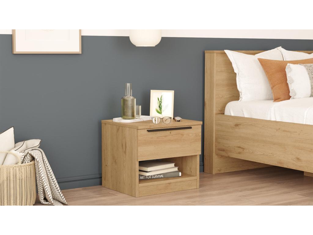 Homzora NS50 1D Bedside Table 50x42x45 Natural