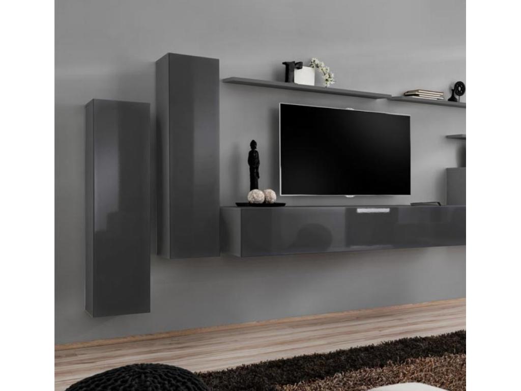 Homzora Wall Cabinet for Living Room/Dining Room in Grey, 30x30x120cm