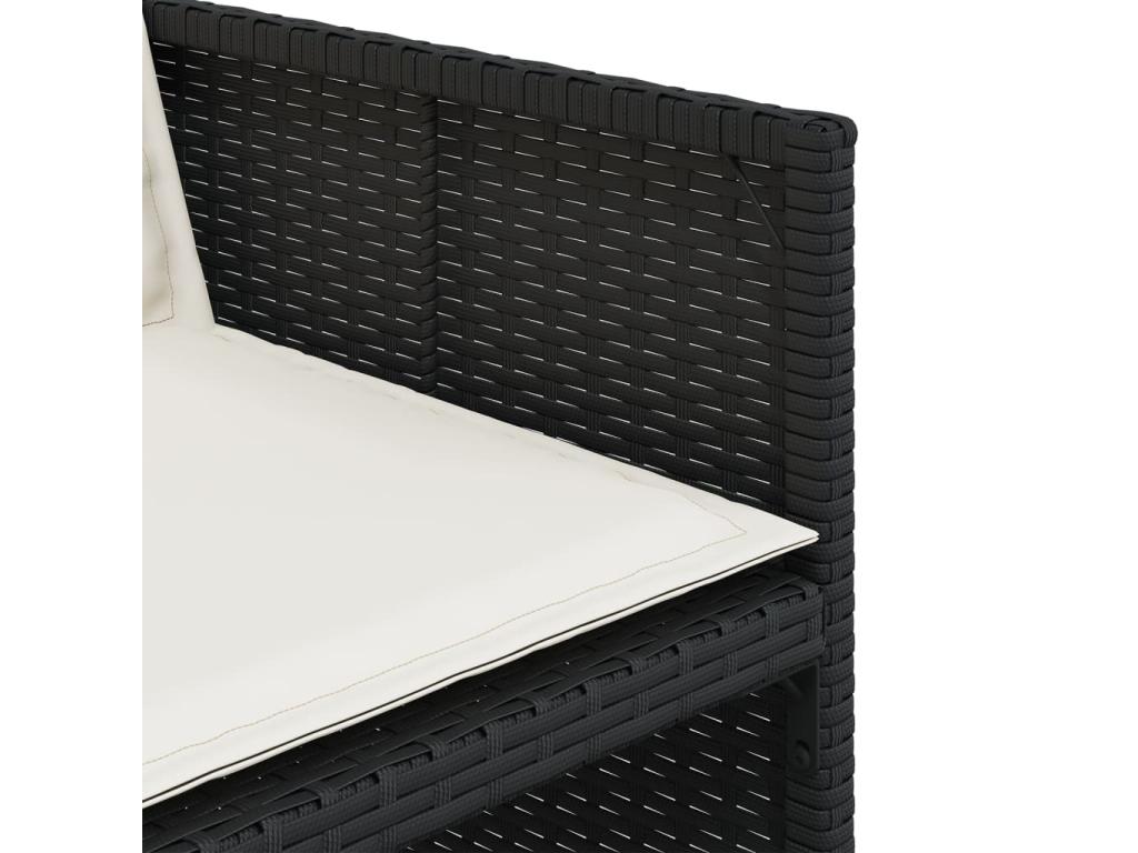 9-piece garden dining set with black resin wicker cushions