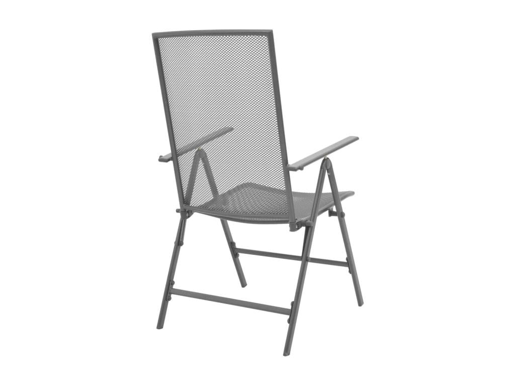 Stackable garden chairs, set of 2, steel, grey