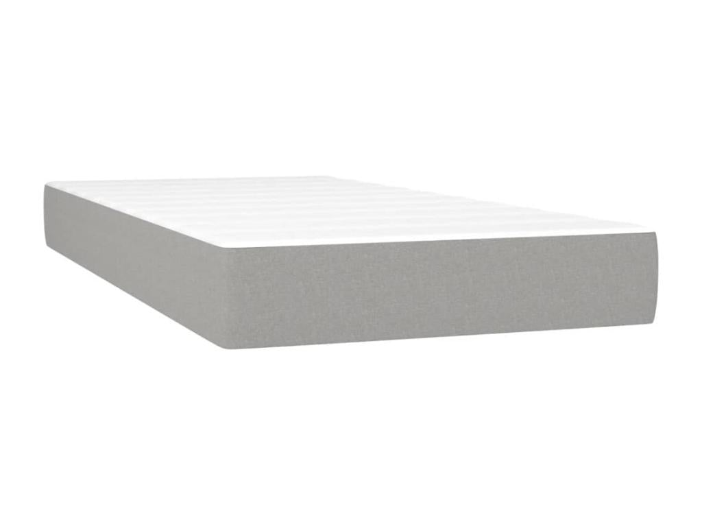 Meubiana bed base and light grey 120x190 mattress in fabric
