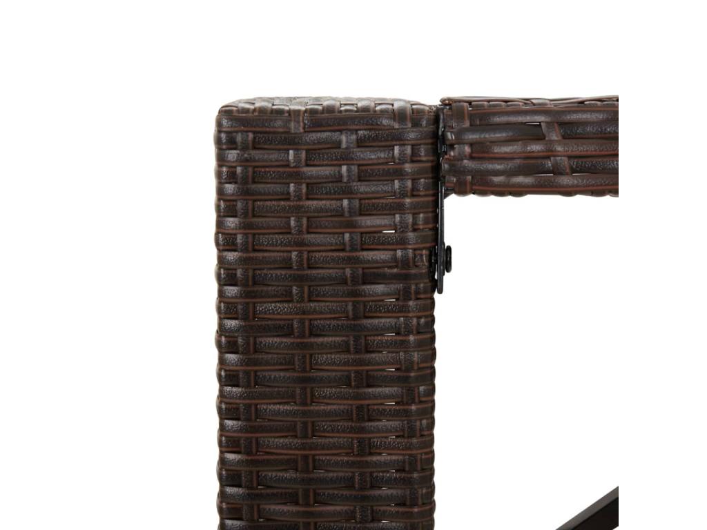 Bar table with brown glass top, 145x80x110 cm, poly rattan