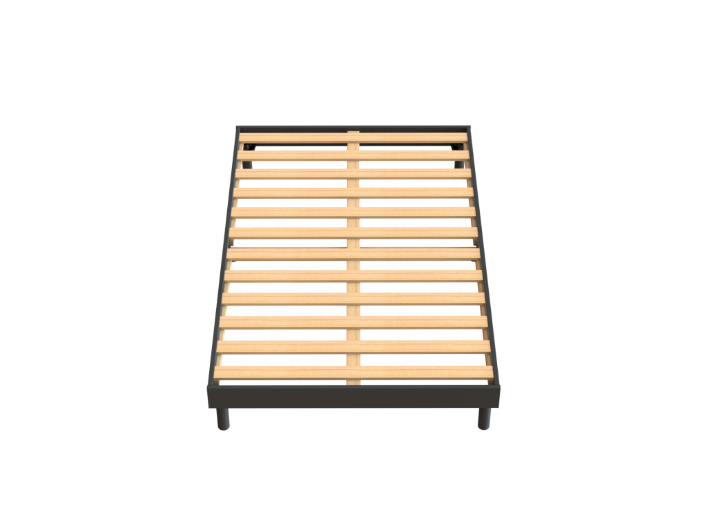 Meubiana White Foam Mattress Set - 140x200cm - Memory Foam Top Layer and Meubiana Grey Bed Base