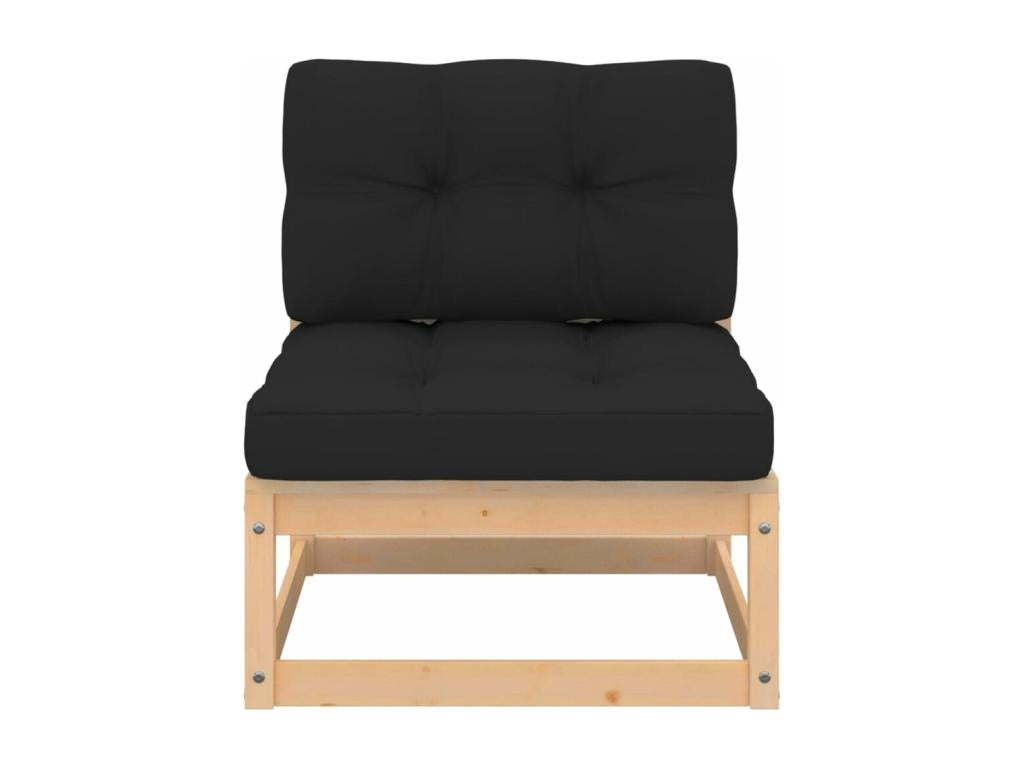 8-piece garden furniture set with cushions, solid pine wood