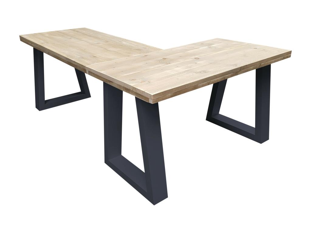 Homzora - Corner desk - Vancouver scaffolding wood - 180120 anthracite