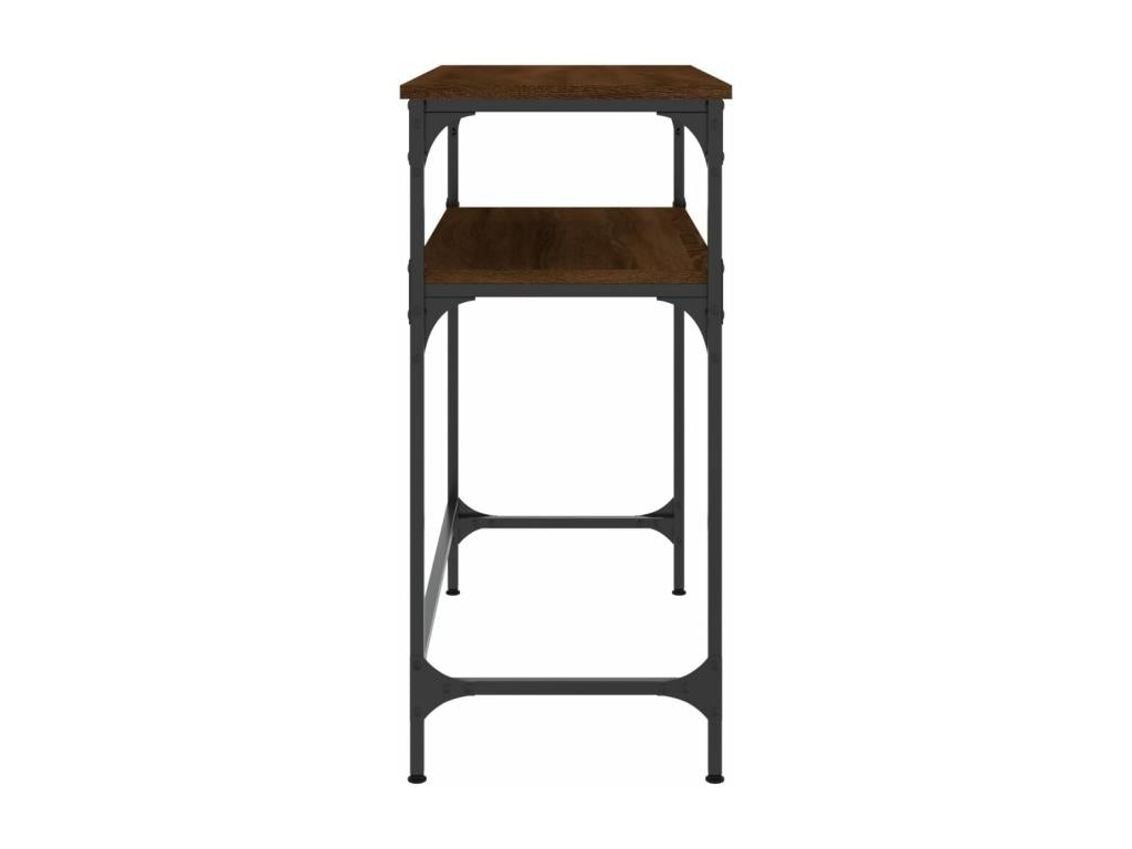 Brown oak console table 75x35.5x75 engineered wood
