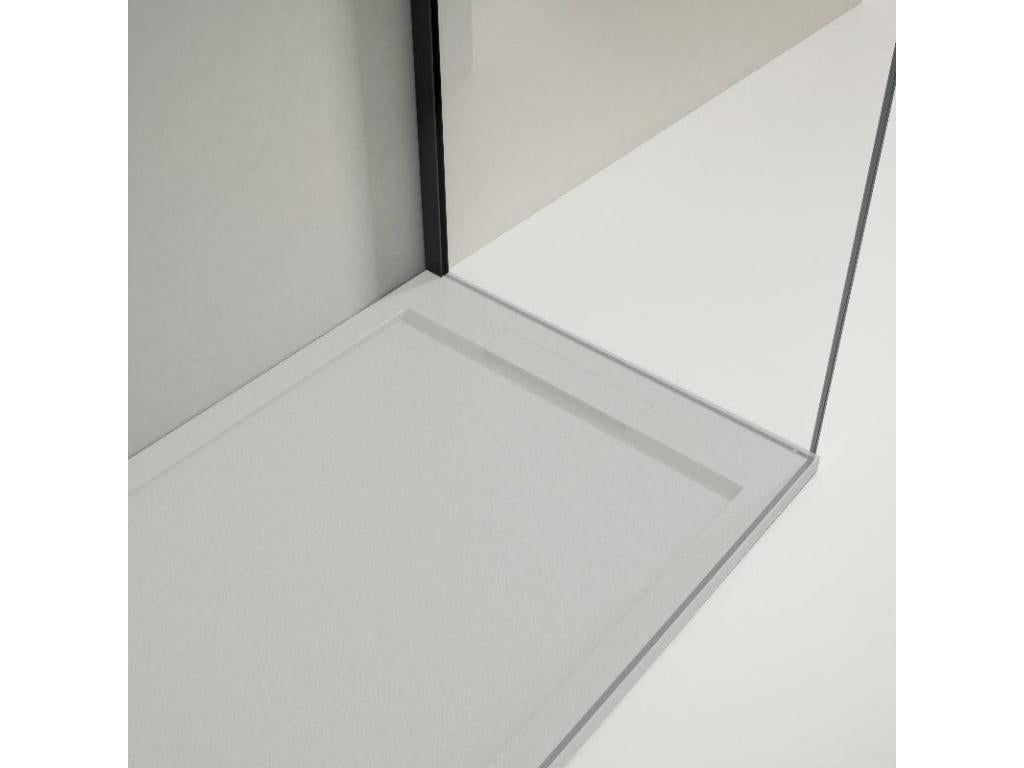 Meubiana extra-flat 70x160cm resin shower tray with a grey slate finish