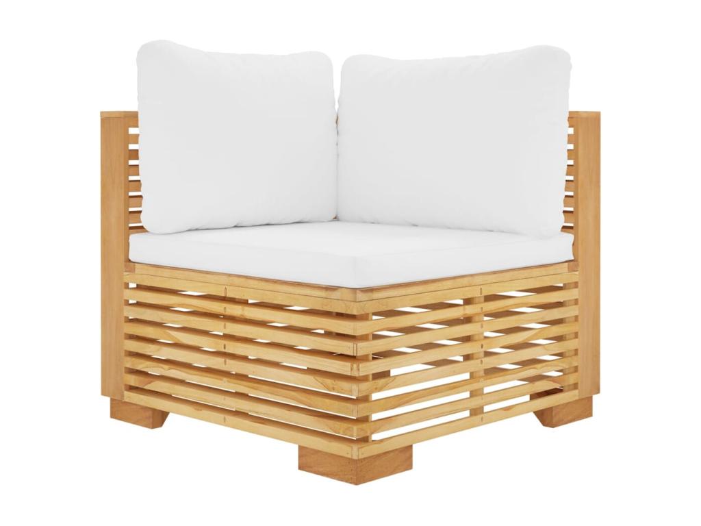 7-piece garden furniture set with cushions. Solid teak wood.