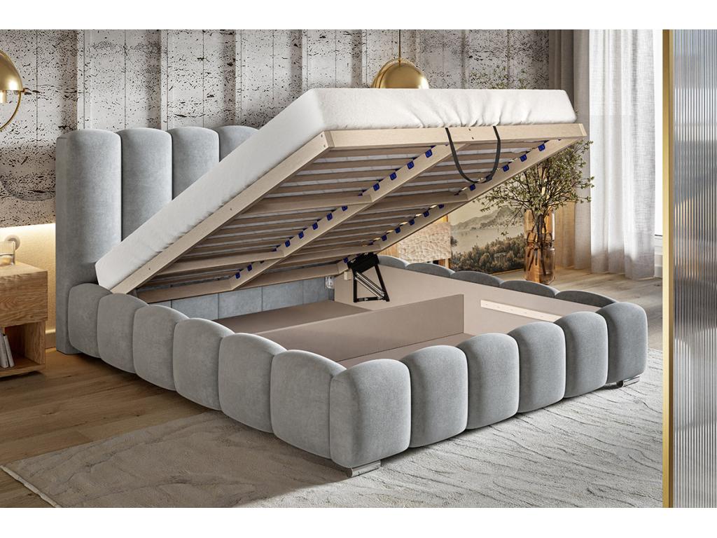 Homzora Bed Homzoraé 180x200 cm Homzora Double Bed with Slatted Base to Homzora Bed 140x200 Black Amor Velvet 4322