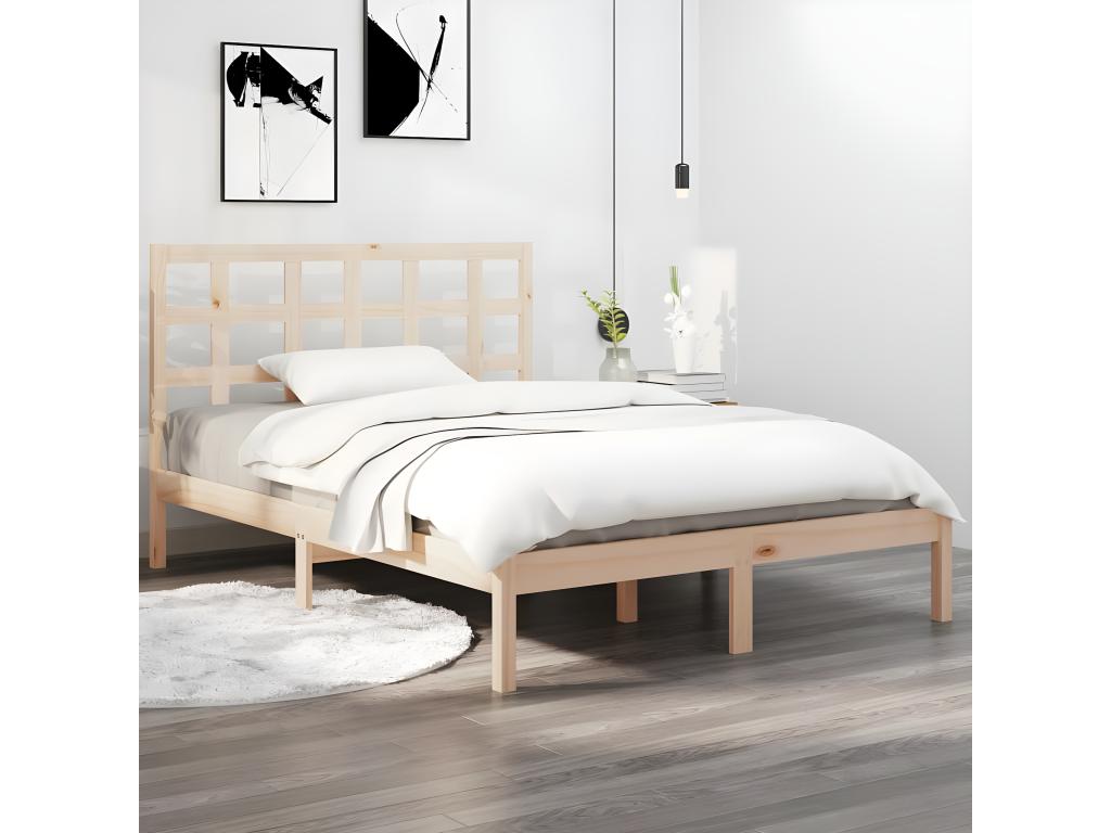 Bed frame without mattress, 180x200 cm, solid wood