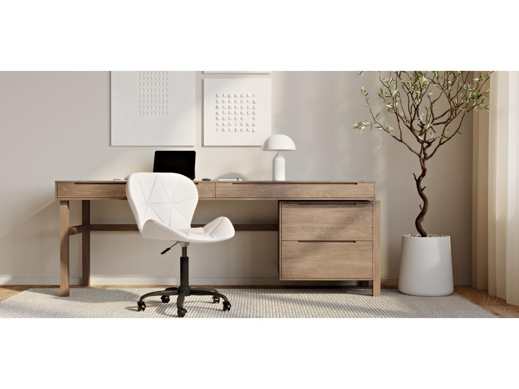 Office chair with Homzora - Swivel office chair - Faux leather upholstery - Black frame Wito Green