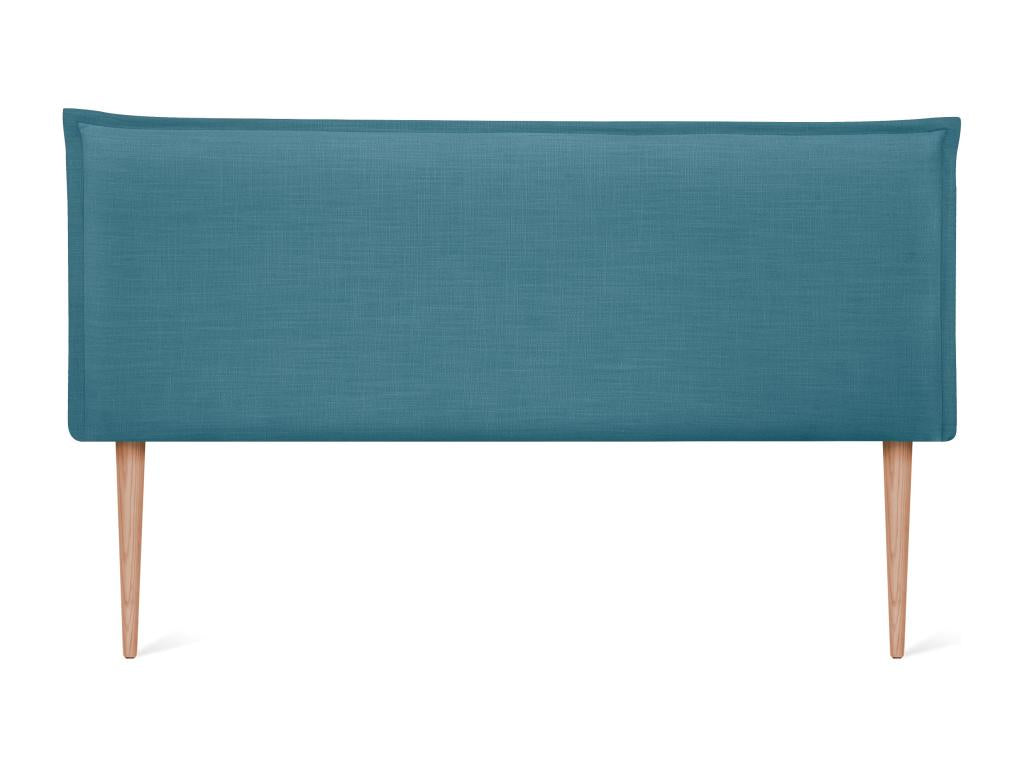 Meubiana Smooth Natural Linen Headboard with Padding 145x105cm with Legs for 135/140cm Beds - Turquoise