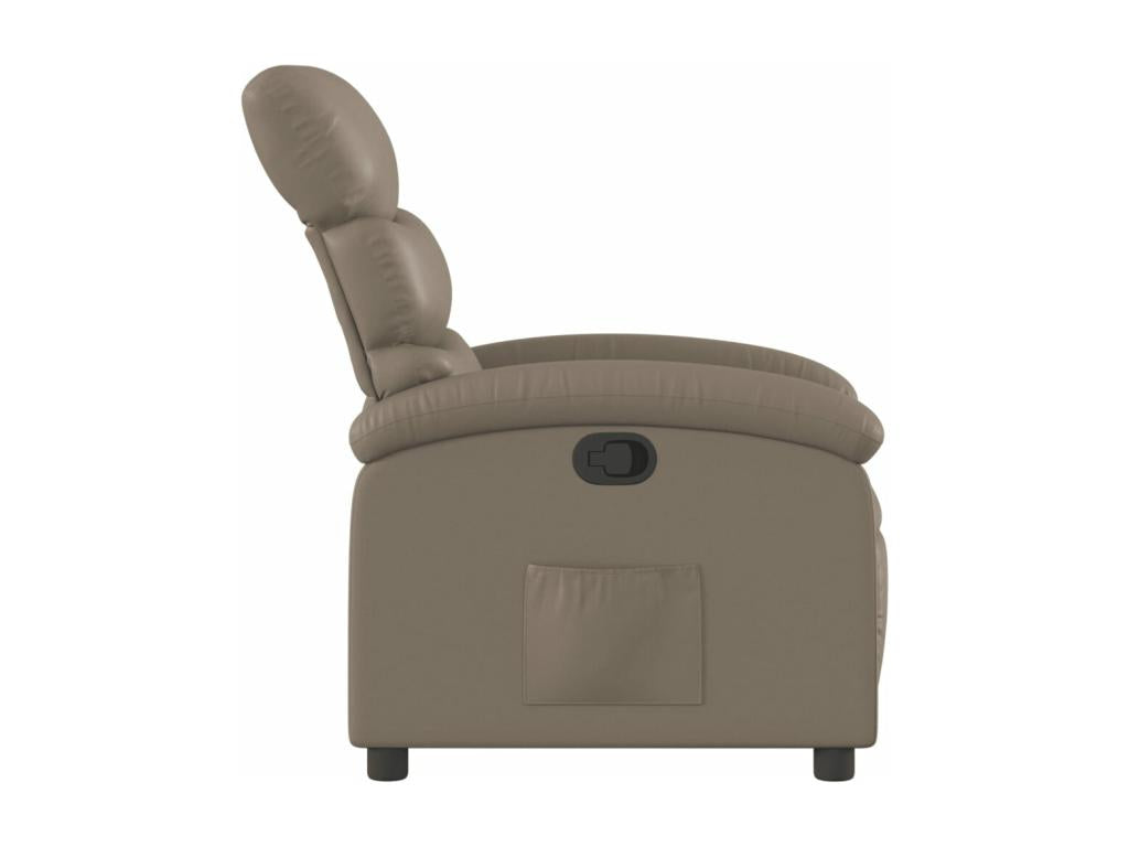 Cappuccino Reclining Armchair in Faux Leather
