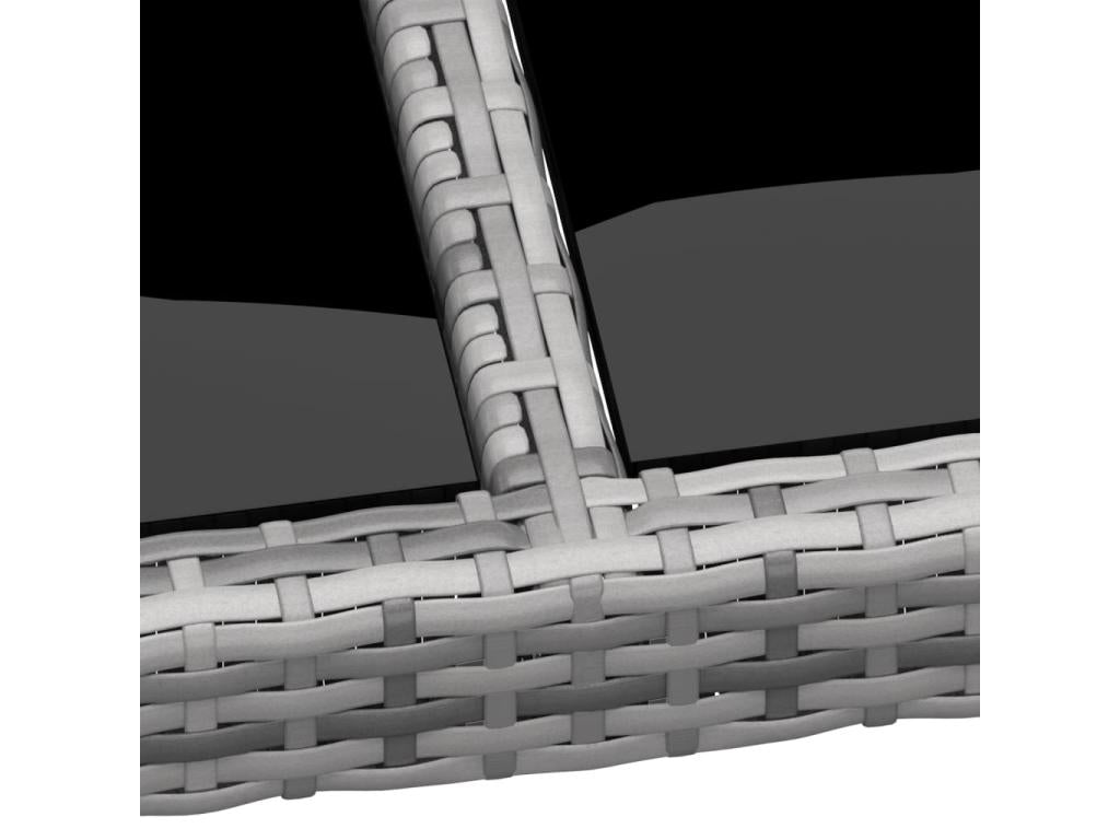 11-piece garden dining set, grey woven resin