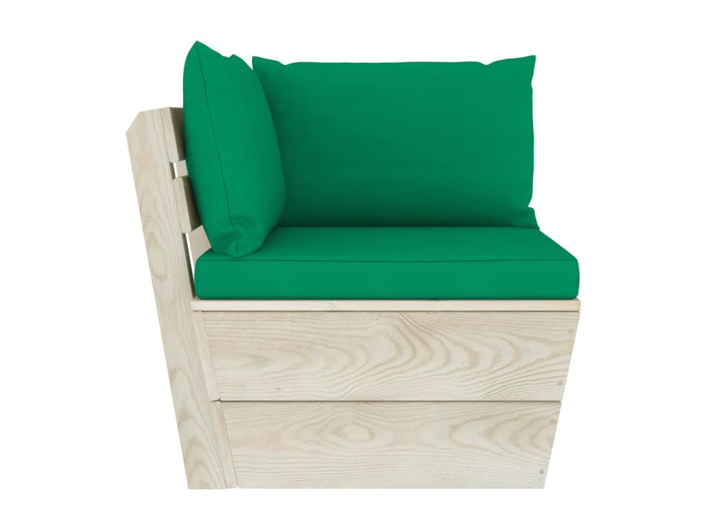 3-seater pallet garden sofa with cushions, spruce wood