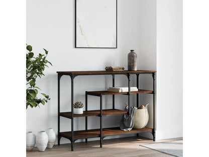 Console table with shelves, brown oak, 100x35x75 cm