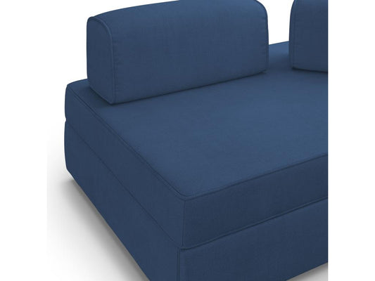 Liberty Sofa with pull-out ottoman and removable backrest in waterproof fabric T02 160 cm blue