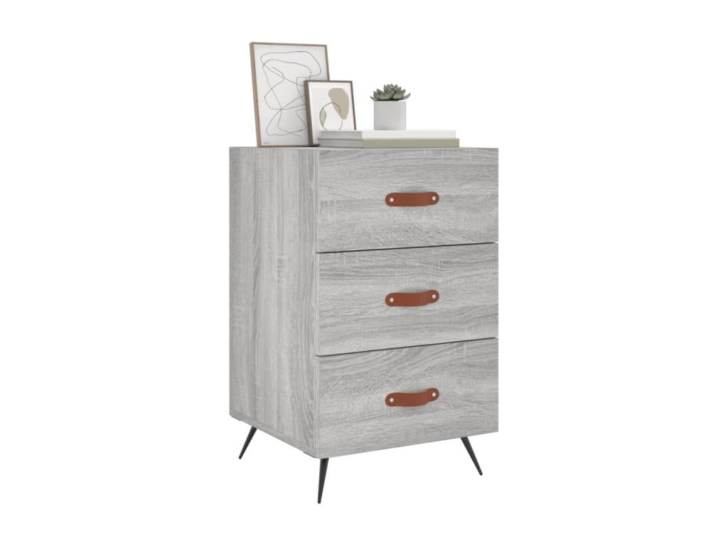 Meubiana Premium - Meubiana bedside table, grey, 40x40x66 cm, engineered wood