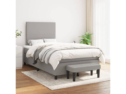 Homzora bed base with light grey mattress 120x200cm fabric