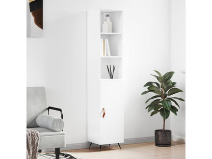 High-gloss white sideboard, 34.5x34x180 cm, engineered wood