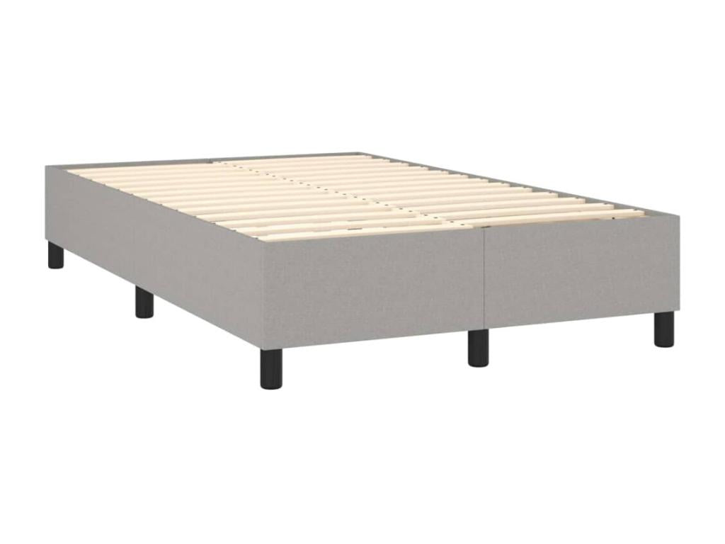 Homzora bed base with light grey mattress 120x200cm fabric