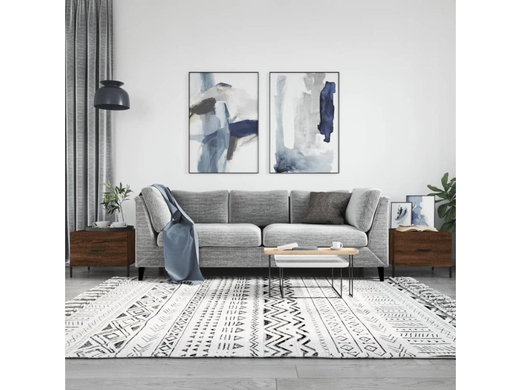 Coffee tables, 2 pcs, brown oak, 50x50x40, engineered wood