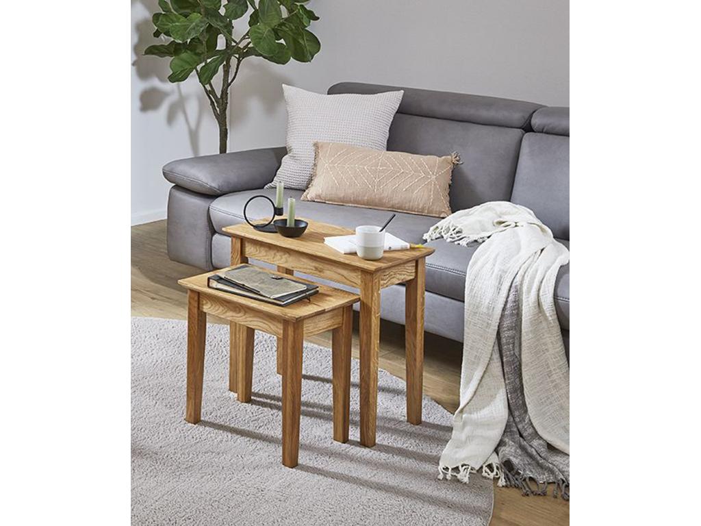 Side table/living room table in solid oak finish - length 43 x depth 30 x height 42 cm