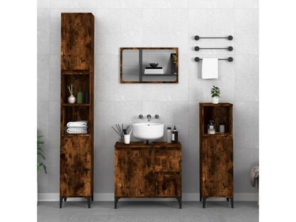 Smoked oak bathroom cabinet 30x30x190 engineered wood
