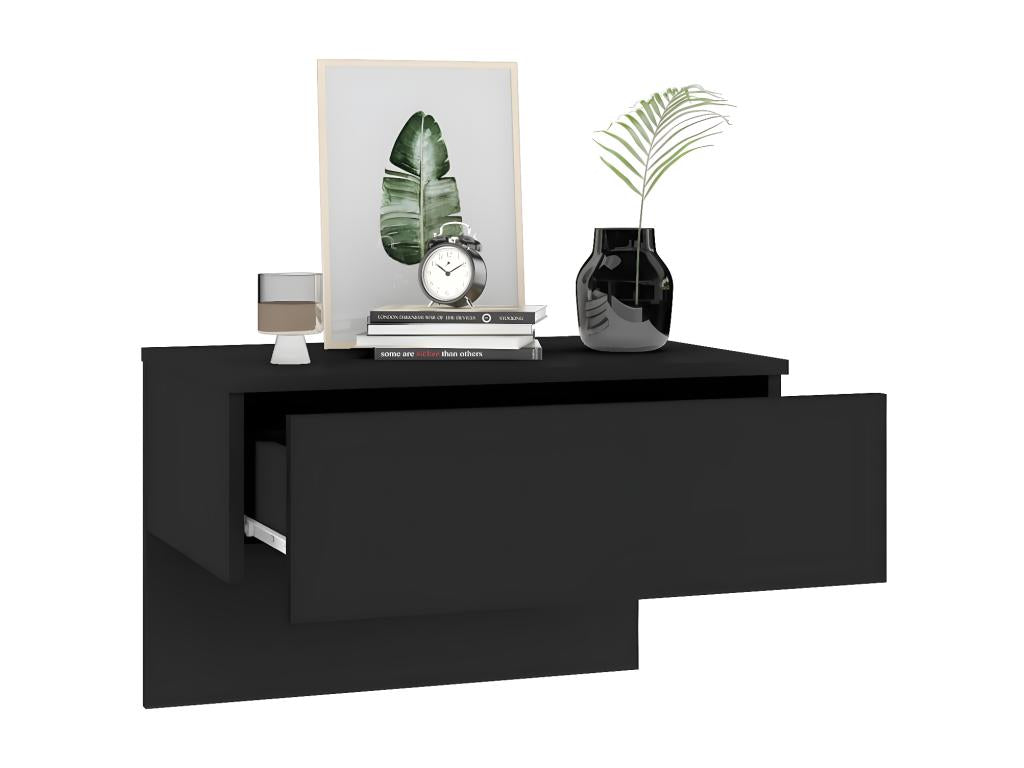 Black Wall-Mounted Bedside Table