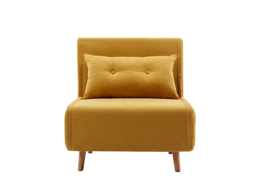 Homzora convertible armchair in mustard yellow fabric