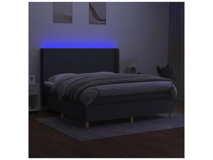 Meubiana bed base with LED mattress, dark grey, 180x200 cm, fabric