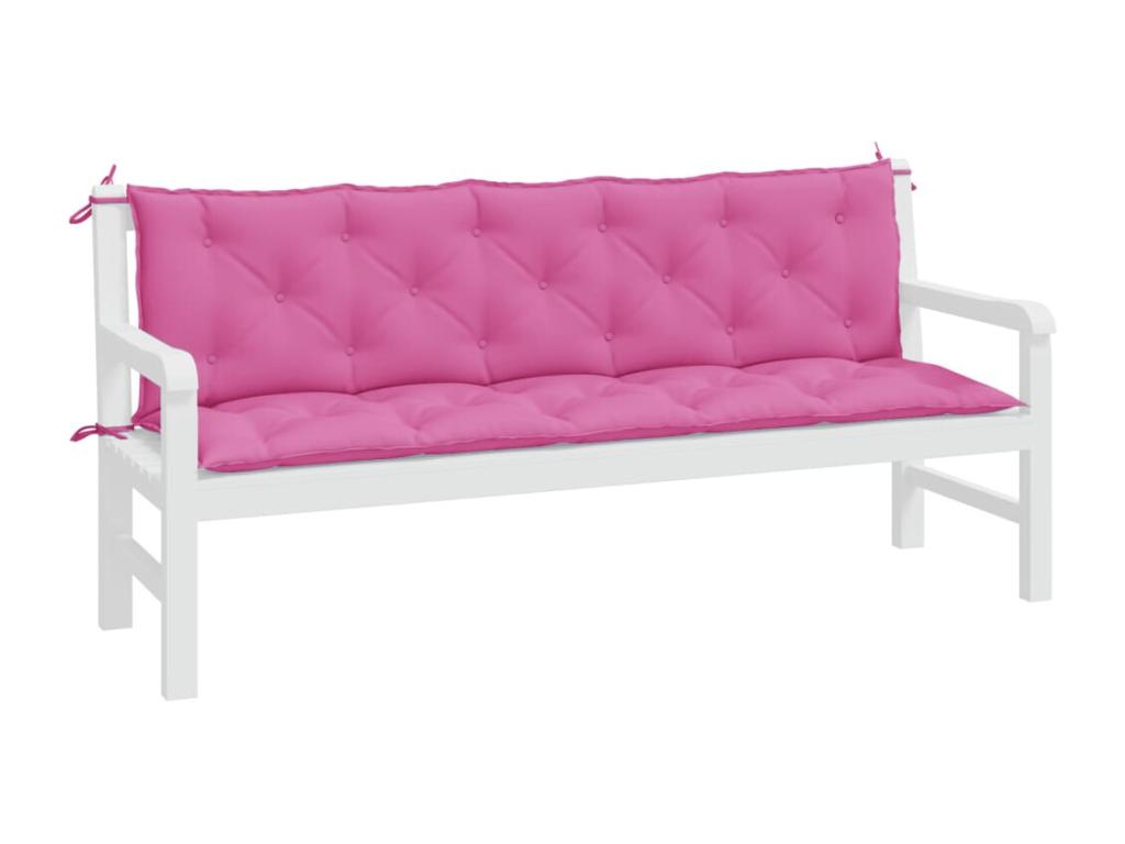 Meubiana 2-piece pink fabric garden bench cushions